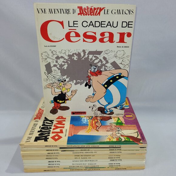 Asterix 10 Vintage Book Lot Goscinny Uderzo French Hardcover Cartoon Comics Set - Picture 1 of 2